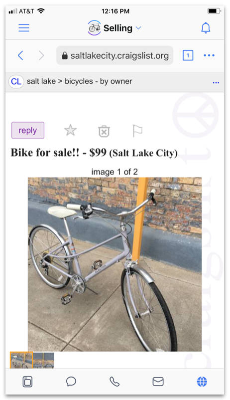 Selling a bike on Craigslist
